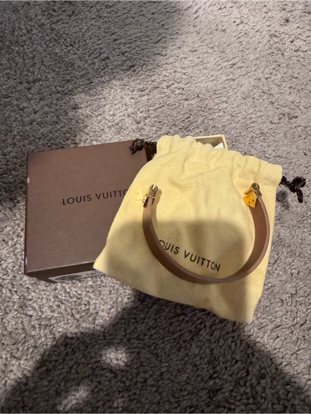 Louis Vuitton Leather Mini Bracelet with Gold Hardware